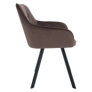 Dizajnové kreslo, sivohnedá Velvet/čierna, PETIN