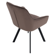 Dizajnové kreslo, sivohnedá Velvet/čierna, PETIN