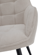 Dizajnové kreslo, béžová/čierna, MARKEN