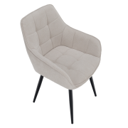 Dizajnové kreslo, béžová/čierna, MARKEN