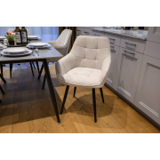 Dizajnové kreslo, béžová/čierna, MARKEN