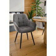 Dizajnové kreslo, sivá/čierna, MARKEN