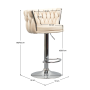 Dizajnová barová stolička, béžová Velvet látka/chróm, BRIN