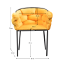 Jedálenské kreslo, žltá Velvet látka/čierna, DOROTA