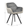 Otočné jedálenské kreslo, sivá Velvet látka, FLER
