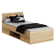 Posteľ, 90x200, dub sonoma, MICHIGAN NEW