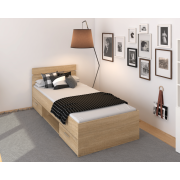 Posteľ, 90x200, dub sonoma, MICHIGAN NEW