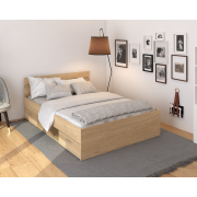 Posteľ, 140x200, dub sonoma, MICHIGAN NEW