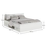 Posteľ, 160x200, biela, MICHIGAN NEW