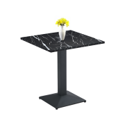 Jedálenský bistro stôl, čierny mramor/čierna, 70x70 cm, RINALDO TYP 1