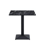 Jedálenský bistro stôl, čierny mramor/čierna, 70x70 cm, RINALDO TYP 1