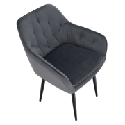 Dizajnové kreslo, sivá Velvet látka, VERIO