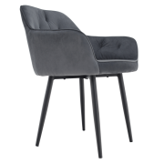 Dizajnové kreslo, sivá Velvet látka, VERIO