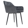 Dizajnové kreslo, sivá Velvet látka, VERIO