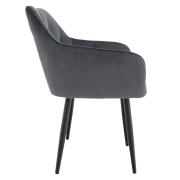 Dizajnové kreslo, sivá Velvet látka, VERIO