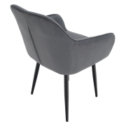 Dizajnové kreslo, sivá Velvet látka, VERIO