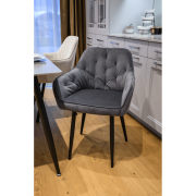 Dizajnové kreslo, sivá Velvet látka, VERIO
