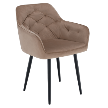 Dizajnové kreslo, svetlohnedá Velvet látka, VERIO
