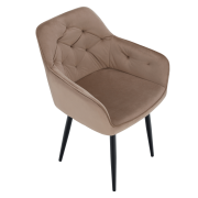 Dizajnové kreslo, svetlohnedá Velvet látka, VERIO