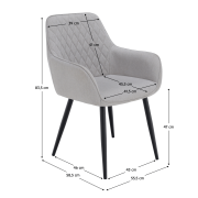 Dizajnové kreslo, svetlosivá/čierna, OSKOR