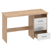 PC stôl, dub sonoma/biela, LARISTOTE NEW