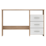 PC stôl, dub sonoma/biela, LARISTOTE NEW