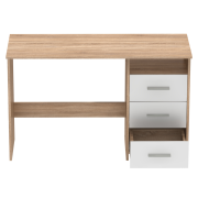PC stôl, dub sonoma/biela, LARISTOTE NEW