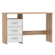 PC stôl, dub sonoma/biela, LARISTOTE NEW