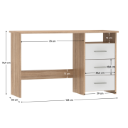 PC stôl, dub sonoma/biela, LARISTOTE NEW