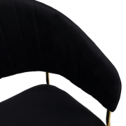 Dizajnové jedálenské kreslo, čierna Velvet látka/gold chróm zlatý, DASMIN TYP 1