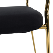Dizajnové jedálenské kreslo, čierna Velvet látka/gold chróm zlatý, DASMIN TYP 1