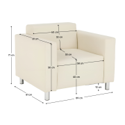 Kreslo, ekokoža béžová, HOMKER