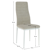 Stolička, béžová látka/biely kov, COLETA NOVA