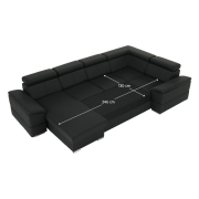 Sedacia súprava, tmavosivá, ľavá, SEGORIA ROH U