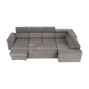 Sedacia súprava, sivohnedá Taupe, ľavá, SEGORIA ROH U