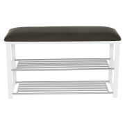 Lavica s botníkom, sivá/biela, LANGELLA NEW