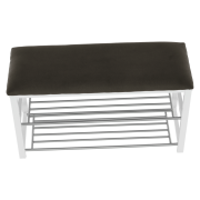 Lavica s botníkom, sivá/biela, LANGELLA NEW