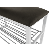 Lavica s botníkom, sivá/biela, LANGELLA NEW