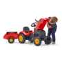 FALK Šliapací traktor 2046AB XTractor červený s vlečkou