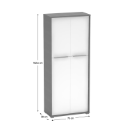 Policová skriňa, grafit/biela, RIOMA NEW TYP 7