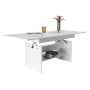 Jedálenský/konferenčný rozkladací stôl, biela, 120/160x70 cm, LAVKO NEW