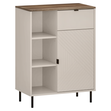 Nízky regál, kašmír/dub castello, EYCO 1D1S