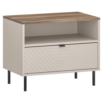 Nočný stolík, kašmír/dub castello, EYCO 1S