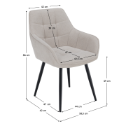 Dizajnové kreslo, béžová/čierna, MARKEN