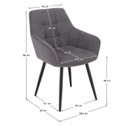 Dizajnové kreslo, sivá/čierna, MARKEN