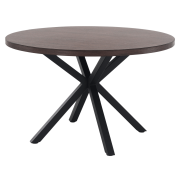 Jedálenský stôl, tmavý dub/čierna, priemer 120 cm, MEDOR