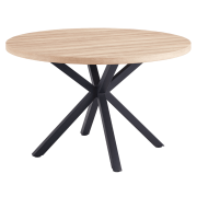 Jedálenský stôl, dub sonoma/čierna, priemer 120 cm, MEDOR