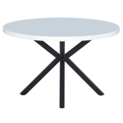 Jedálenský stôl, biela matná/čierna, priemer 120 cm, MEDOR