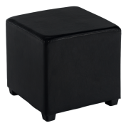 Taburet, čierna textilná koža, NIKI NEW