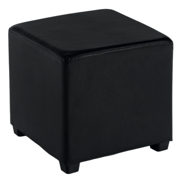 Taburet, čierna textilná koža, NIKI NEW